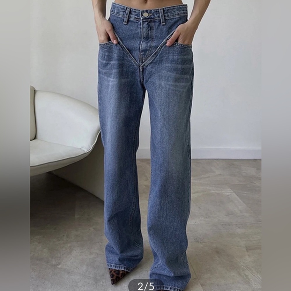 Commense Vintage Wash Denim Straight Leg Jeans